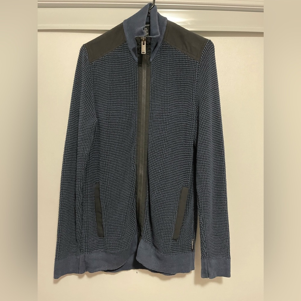 Calvin Klein Open Zip Blue Sweater